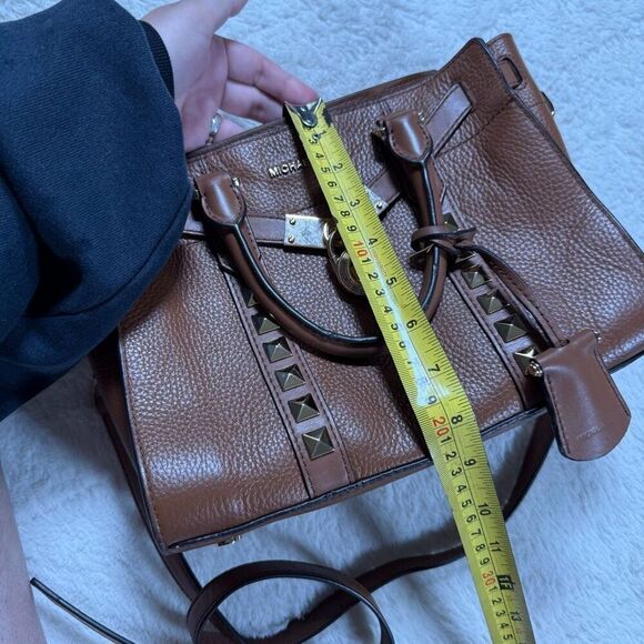 Michael Kors Nouveau Hamilton Small Studded Leather Satchel Purse - Picture 11 of 11